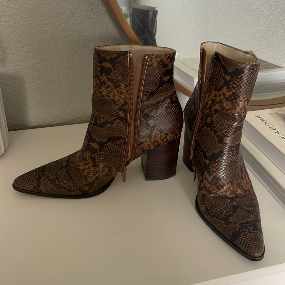 Raye snakeskin booties